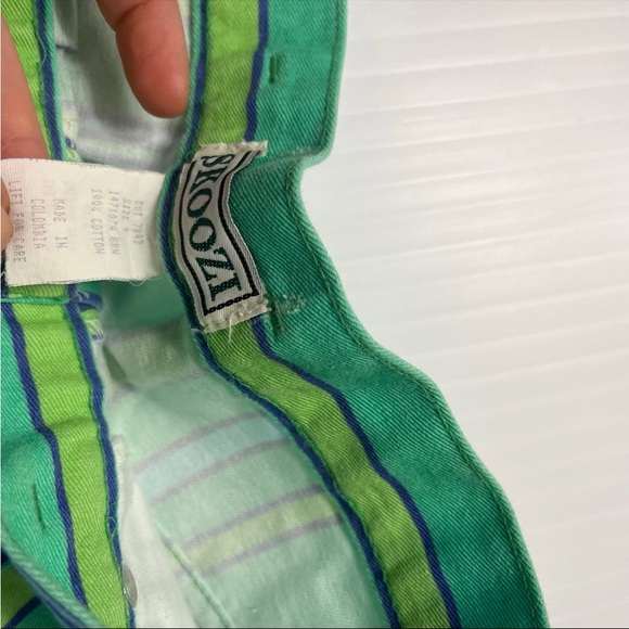 Skoozi vintage 90s 80s green blue vertical striped high rise shorts high waisted - Picture 5 of 10